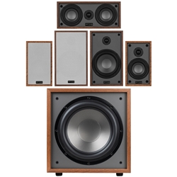 Dayton Audio B65 5.1 Home Theater Bundle with 12" 200W Powered Subwoofer Wood