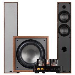 Dayton Audio T65 2.1 Stereo Bundle with 12" 200W Powered Subwoofer Wood